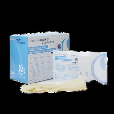 Surgical Glove Sempermed® Supreme Size 8 Sterile Latex Standard Cuff Length Fully Textured Ivory Not Chemo Approved