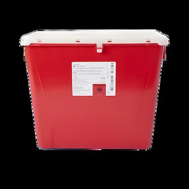 Sharps Container McKesson Prevent® Red Base 13-1/2 H X 17-3/10 W X 13 L Inch Vertical Entry 8 Gallon
