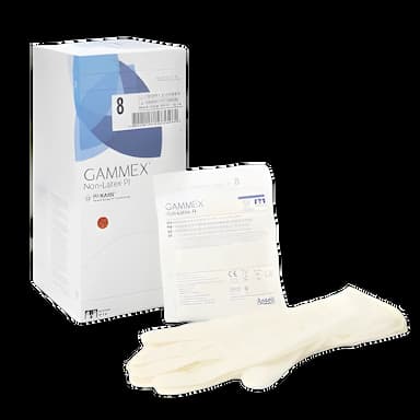 Surgical Glove GAMMEX® Non-Latex PI Size 8 Sterile Polyisoprene Standard Cuff Length Micro-Textured White Chemo Tested