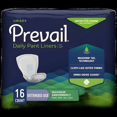 Incontinence Liner Prevail® Daily Pant Liners 28 Inch Length Heavy Absorbency Polymer Core One Size Fits Most