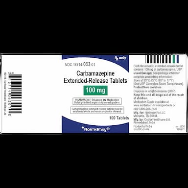 Carbamazepine 100 mg Tablet Bottle 100 Tablets - 16714006301