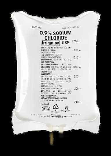 Irrigation Solution 0.9% Sodium Chloride, Preservative Free Not for Injection Flexible Bag 2,000 mL - 797207