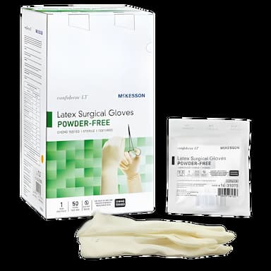 Surgical Glove Confiderm® LT Size 7.5 Sterile Latex Standard Cuff Length Fully Textured Ivory Chemo Tested