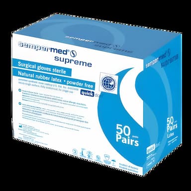 Surgical Glove Sempermed® Supreme Size 6.5 Sterile Latex Standard Cuff Length Fully Textured Ivory Not Chemo Approved