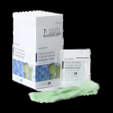 McKesson Perry® Performance Plus Surgical Gloves, Size 7.5, Sterile, Polyisoprene, Green, Chemo Tested