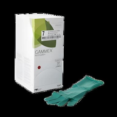 Surgical Glove GAMMEX® Non-Latex Size 7 Sterile Polyisoprene Standard Cuff Length Micro-Textured Green Chemo Tested