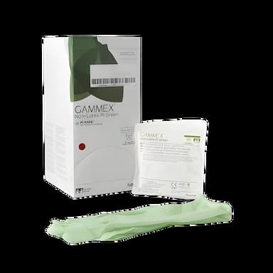 Surgical Glove GAMMEX® Non-Latex PI Green Size 8 Sterile Polyisoprene Standard Cuff Length Micro-Textured Light Green Chemo Tested