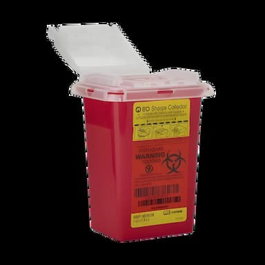 Sharps Container BD™ Red Base 7 H X 4-9/10 W X 3-9/10 D Inch Vertical Entry 0.25 Gallon