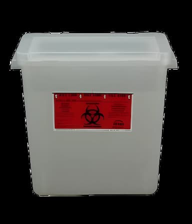 Sharps Container Bemis™ Sentinel Translucent Base 13-1/2 H X 13-7/8 L X 6-7/8 W Horizontal Entry 3 Gallon