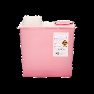 Sharps Container Monoject™ Red Base 10-9/10 H X 10-1/2 W X 6-3/4 D Inch Vertical Entry 2 Gallon