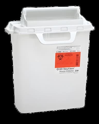 Sharps Container Recykleen™ Red Base 16-1/2 H X 10-7/10 W X 6 D Inch Horizontal Entry 3 Gallon