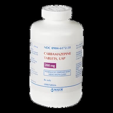 Carbamazepine 200 mg Tablets by Major Pharmaceuticals - Bottle of 2,000
