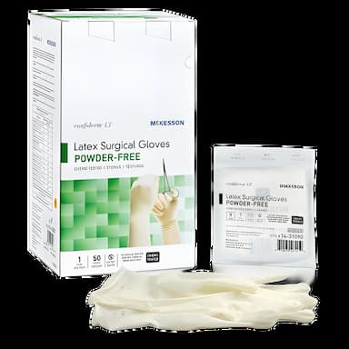 Surgical Glove Confiderm® LT Size 9 Sterile Latex Standard Cuff Length Fully Textured Ivory Chemo Tested