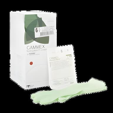 Surgical Glove GAMMEX® Non-Latex PI Green Size 6.5 Sterile Polyisoprene Standard Cuff Length Micro-Textured Light Green Chemo Tested