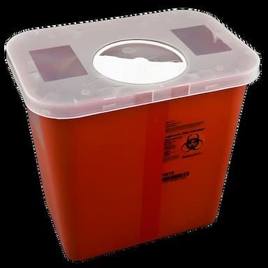 Sharps Container Red Base Vertical Entry 2 Gallon
