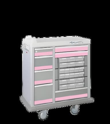 Heavy-Duty Steel Medication Cart with Full-Size Drawers and Narcotics Lock