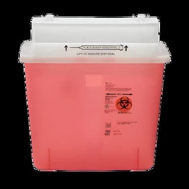 Sharps Container SharpStar™ In-Room™ Translucent Red Base 12-1/2 H X 5-1/2 D X 10-3/4 W Inch Horizontal Entry 1.25 Gallon
