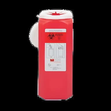 Sharps Container Leaktight Red Base Vertical Entry 0.5 Gallon