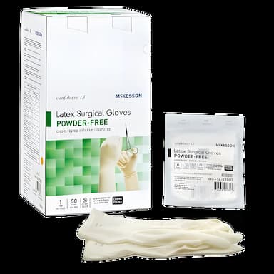 Surgical Glove Confiderm® LT Size 8 Sterile Latex Standard Cuff Length Fully Textured Ivory Chemo Tested