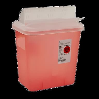 Sharps Container SharpSafety™ Translucent Red Base 10 H X 10-1/2 W X 7-1/4 D Inch Horizontal Entry 2 Gallon