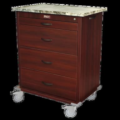 Medication Cart 24.5 X 34.5 X 45 Inch Cherry