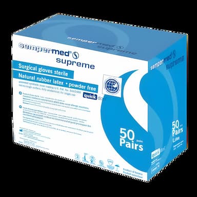 Surgical Glove Sempermed® Supreme Size 7 Sterile Latex Standard Cuff Length Fully Textured Ivory Not Chemo Approved