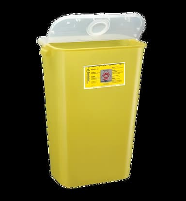 Sharps Container Bemis™ Sentinel Yellow Base 22-1/2 H X 16-1/2 L X 11-13/16 W Inch Horizontal / Vertical Entry 11 Gallon