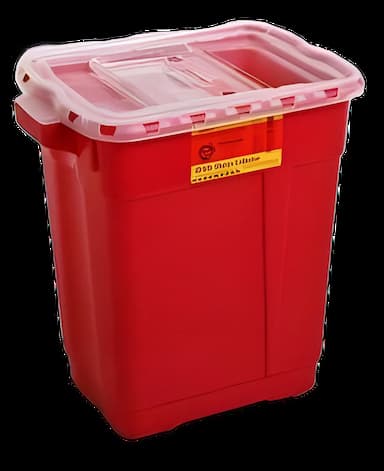 Sharps Container BD™ Red Base 26-1/4 H X 20 0W X 14-3/4 D Inch Vertical Entry 19 Gallon