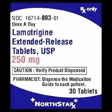 Lamotrigine 250 mg Tablet Bottle by NorthStar Rx - 30 Count for Seizure Control
