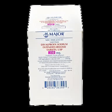 Divalproex Sodium 250 mg Tablet for Seizure Control - 80 Tablet Blister Pack