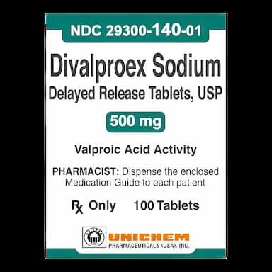 Divalproex Sodium 500 mg Tablets by Unichem Pharmaceuticals - Bottle of 100