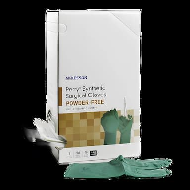 McKesson Perry Performance Plus Surgical Gloves, Size 9, Sterile, Polychloroprene, Chemo Tested, Dark Green