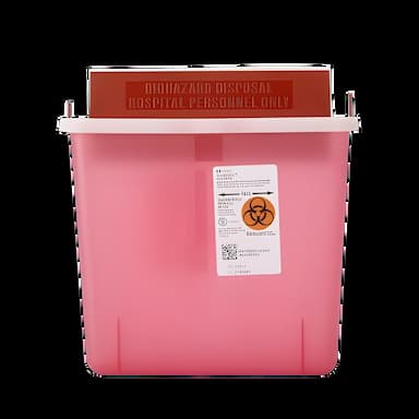Sharps Container In-Room™ Translucent Red Base 11 H X 10-3/4 W X 4-3/4 D Inch Horizontal Entry 1.25 Gallon - 85131