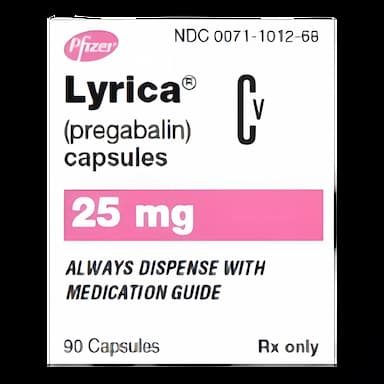 Lyrica® Pregabalin 25 mg Capsule Bottle 90 Capsules CV